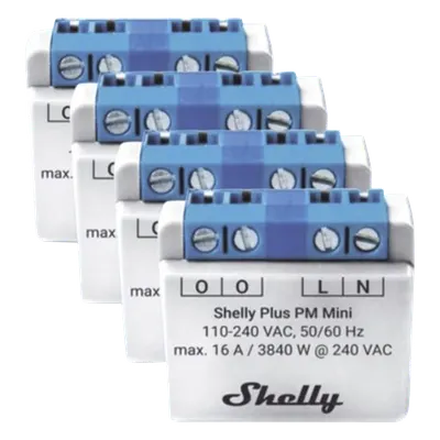 Medidor de potencia Shelly Plus PM Mini K4 Wi-Fi de 16 A