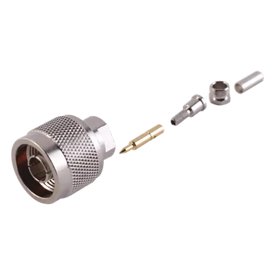 Conector coaxial N macho RF Industries RFN-1005-B-03 para cable RG-174