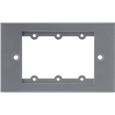 Frame para Wall Plate Inserción | 1 Gang | Metal | Version USA | Incluye Inserciones y Tornillos | Gris
