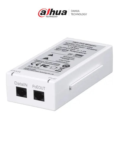 Inyector Hi-PoE Dahua PFT1200 Gigabit de hasta 60 W para cámaras PTZ