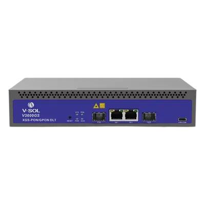 OLT Compacta / 1 Puerto Combo GPON/XG(S)-PON / 3 Uplink / 128 ONU/ONT / Alcance 20 km (65,616 ft) / 10 Gbps Simétricos / Rack 1U