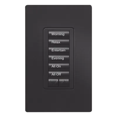 Teclado de Pared / 6 Botones con Subir/Bajar / Retroiluminado / RF 431-437 MHz / Alcance 9 m (29.5 ft) / Instalación en Caja Estándar EUA