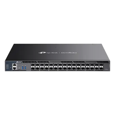 Switch Gestionado L3+ / 26 Puertos SFP+ 10G / 6 Puertos SFP28 10G/5G / 820 Gbps Capacidad Conmutación / Apilamiento 4 Unidades / Redundancia PSU