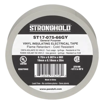 Cinta aislante PANDUIT ST17-075-66GY de PVC, gris, para 600 V