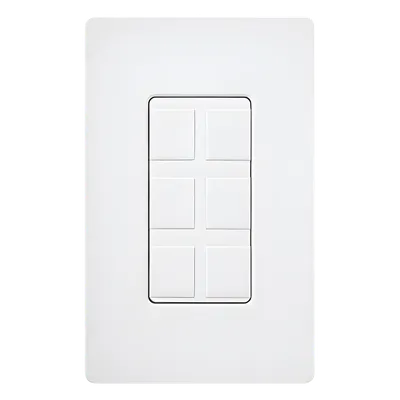 Marco de conectividad Lutron CA6PFWH de 6 puertos blanco