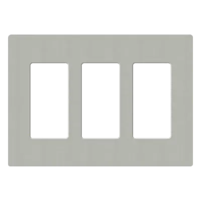 Placa de pared / 3 espacios (3-gang) / 16.7 x 11.9 x 0.76 cm / Sin tornillos visibles / Compatible con Maestro, Diva, Pico, Skylark