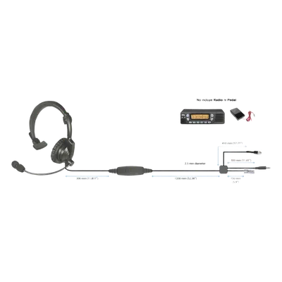 Auriculares con diadema metálica ajustable / Micrófono condensador con reducción de ruido / PTT en línea / Compatible con radios Icom