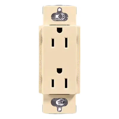 Receptáculo dúplex Lutron CAR15IVS de 15 A en color marfil