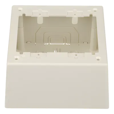 Caja de Pared Superficial Doble / PVC Autoextinguible / 5.19 x 5.19 x 2.75 in (131.9 x 131.9 x 69.8 mm) / Blanco Mate