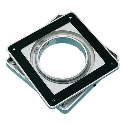 Base Giratoria para Pedestal HMI / Rotación 350° / 4 x 4 in / Carga 45.4 kg (100 lb) / Perfil 27 mm / Apertura Central para Cableado