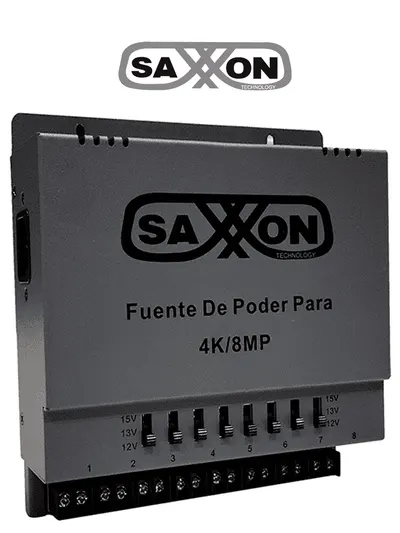 Fuente de poder SAXXON PSU1208A-4K regulable de hasta 8 canales