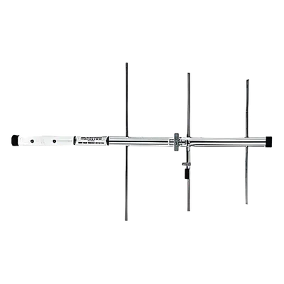 Antena base UHF / Direccional Yagi 3 elementos / 450-470 MHz / 7.1 dBi / 100 mph / 1.5 ft boom