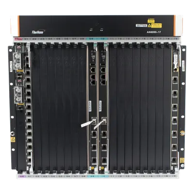 OLT Carrier Class Modular / 16 Ranuras de Servicio / 240 Puertos GPON o 120 XGPON / 6.8T Switching / 200G Slot Bandwidth / 16,000 ONTs / Rack 21"