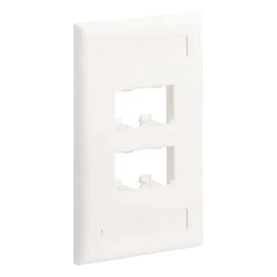 Placa de Pared Vertical / 4 Puertos Mini-Com / Diseño Plano o Inclinado / 2.75 x 4.5 in / ABS / Blanco Mate