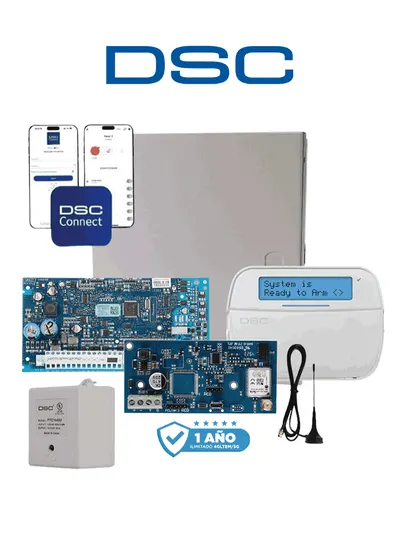Kit de alarma DSC NEO-LCD-LE4050M de 32 zonas con comunicador celular