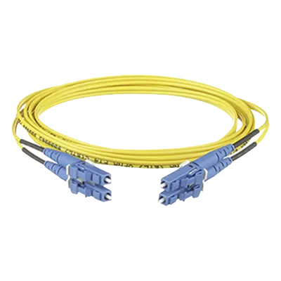 Jumper de Fibra Óptica / Monomodo OS2 9/125 / LC-LC Dúplex / OFNR Riser / 4 m (13.12 pies) / Amarillo