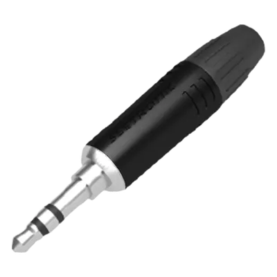 Conector estéreo macho SEETRONIC M2TP3C-B, carcasa negra