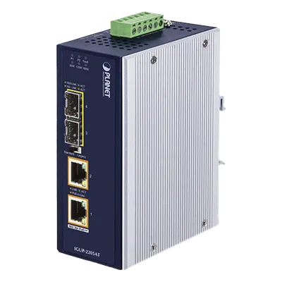 Convertidor de medios industrial PLANET IGUP-2205AT PoE++