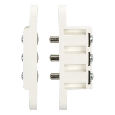 Contacto de transferencia / 3 pines / 1.5 A / 13 x 71 mm / Latón niquelado / Acabado blanco / 1/2' x 2-3/4'