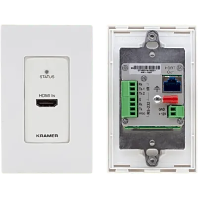 Transmisor Wall Plate HDBaseT | 4K60 4:2:0 HDMI 2.0 | RS-232 e IR | PoE | 40 m (130 ft) |