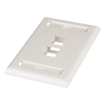 Placa de pared PANDUIT NK2FIWY con 2 puertos Keystone y etiquetas