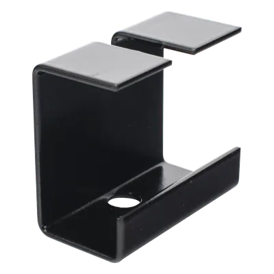 Grapa de Suspensión para Escalera Tubular / 1.5" de Peralte / 12" de Ancho / Acero al Carbón / Recubrimiento Epóxico Negro