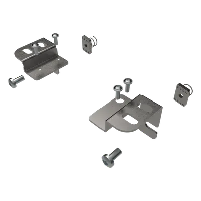 Soportes de Montaje Atornillable / Perfil Bajo / Slide-and-Lock / Acabado Galvanizado / 2 Piezas