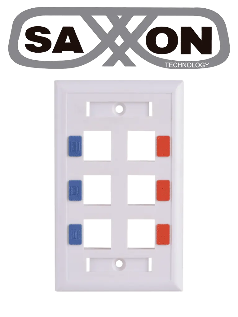 Placa de pared SAXXON A175-6E vertical con 6 puertos Keystone
