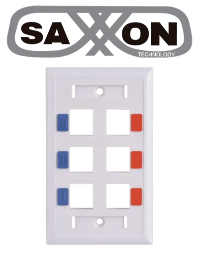 Placa de pared SAXXON A175-6E vertical con 6 puertos Keystone