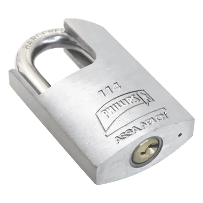 Candado PHILLIPS-ASSA ABLOY MX2419 con gancho de acero cementado