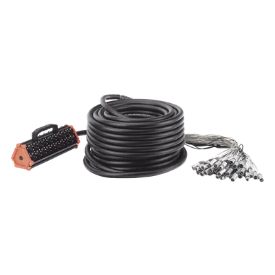 Stagebox Multipar / 32 Canales XLR Hembra + 8 Canales XLR Macho / Cable 45 m (147.6 ft) / Contactos Chapados en Oro / Carcasa Acero Inoxidable / 20 A 250 V