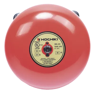 Campana de alarma de incendio / 6 pulgadas (0.5 pies) / 24 VCD / 96 dB / UL listado / Uso exterior / Montaje en caja 4 pulgadas