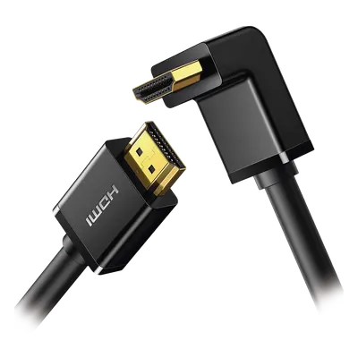 Cable HDMI 2.0 / Conector 90° / 4K@60Hz / 18 Gbps / 3 m (9.84 ft) / HDR / 32 Canales Audio / Triple Blindaje