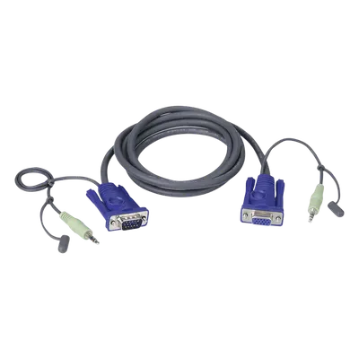 Cable VGA con Audio / 1920x1200 / Macho a Hembra 15 Pines / 1.8 m / 6 ft / Apantallado Mylar