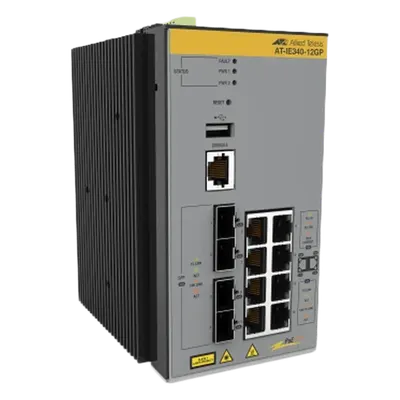Switch Industrial PoE+ Capa 3 / 8 Puertos Gigabit PoE+ / 4 SFP / Recuperación <50 ms / -40°C a 75°C