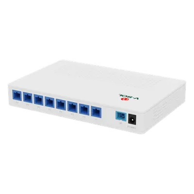 Splitter Activo 1x8 para Alimentación de 8 Dispositivos POF, puertos SC/UPC