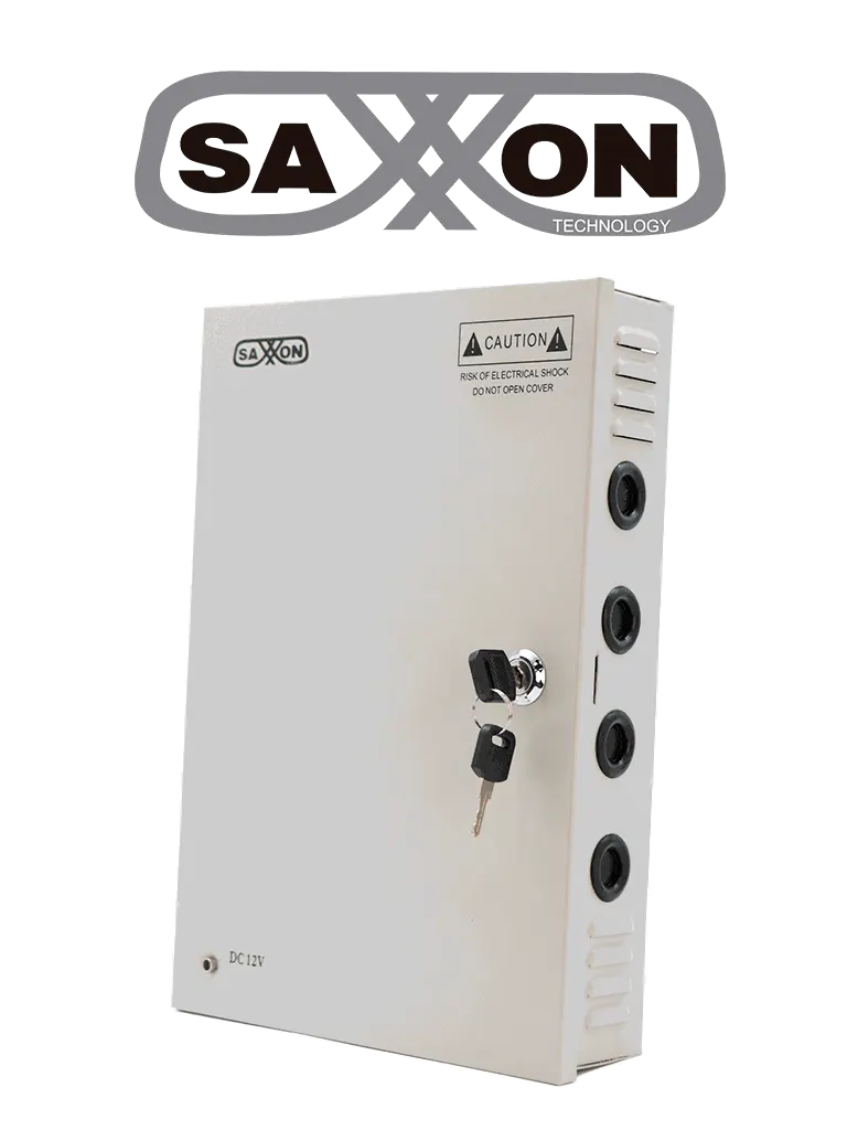 SAXXON SX30A18CH - Fuente de Poder Profesional 12 VCD / 30 Amperes / 18 Canales / 1.6 Amperes por Canal / Protección contra Sobrecargas / Led Indicador de Funcionamiento / Con Switch 110/220V