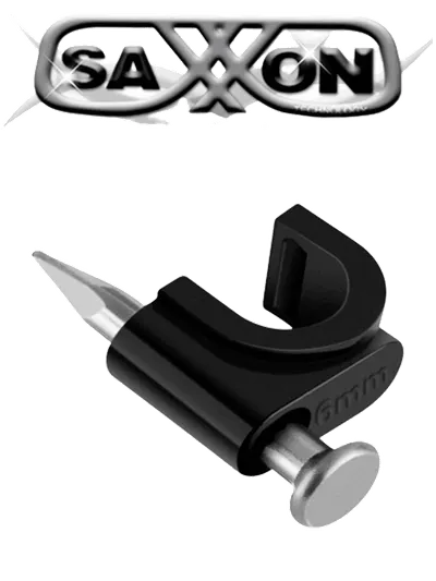 SAXXON GRA955N- Bolsa de 50 grapas de pared/ Color negro/ Diametro: 6mm / Con clavo de 3/4 para concreto de alta resistencia