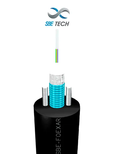 SBE TECH SBE-FOEXAR6MM50M4 -  fibra óptica multimodo con armadura metálica 50/125 de 6 hilos OM4 10G, (Precio por metro) 1 pieza = 1 metro, la venta es en múltiplos de 100 metros.