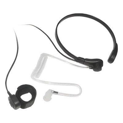 Micrófono de Garganta / Cancelación de Ruido por Vibración / Tubo Acústico PU Grado Médico / PTT de Anillo Ajustable / Cable Kevlar Reforzado / Compatible Motorola MOTOTRBO y Matra