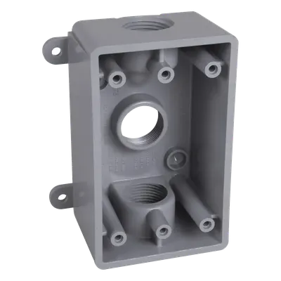 Caja impermeable RACO HUB-PSB-37550-GY para tubería de 1/2 o 3/4 in