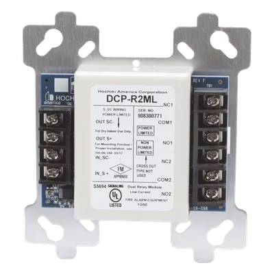 Módulo de Relevador Doble HOCHIKI R2M-L con 2A a 30 VDC y hasta 128 dispositivos