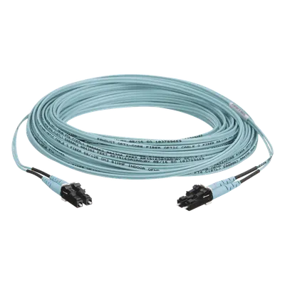 Jumper de Fibra Óptica / Multimodo OM3 50/125 / LC-LC Dúplex / OFNR Riser / Aqua / 50 m (164.04 pies)