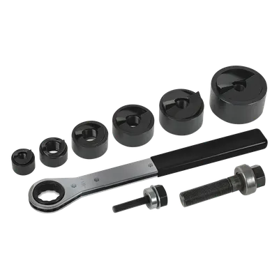Juego de Sacabocados / 6 Piezas / 1/2 a 2 Pulgadas (12.7 a 50.8 mm) / Con Llave Matraca y Estuche