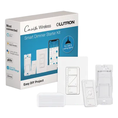 Kit de iluminación inteligente Lutron Caseta PBDGPKG1W con control por app