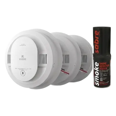 Kit de Detectores de Humo Autónomos / 20 Piezas / Fotoeléctrico / Batería 10 Años / 85 dB / Probador Incluido