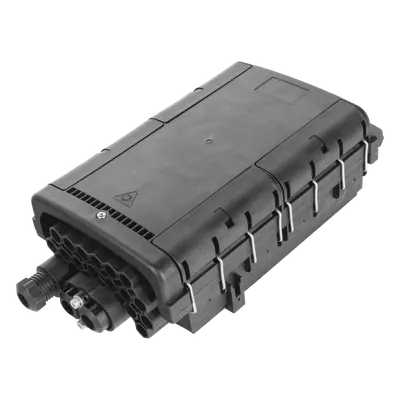 Caja de Distribución de Fibra Óptica / 48 Empalmes / 16 Acopladores SC/APC / IP68 / Enterrado Directo / 3 Entradas / 16 Salidas