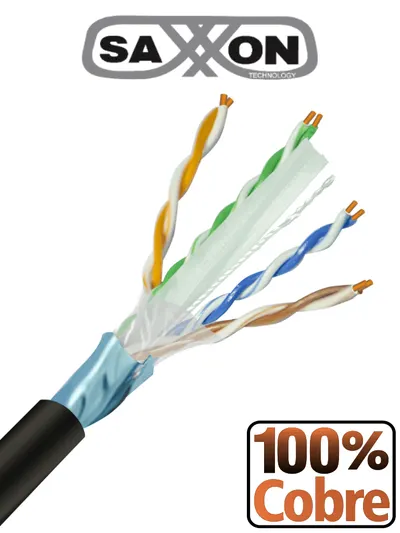 Cable FTP Cat6 SAXXON OFTPCAT6COPEXT para exterior, 305 metros