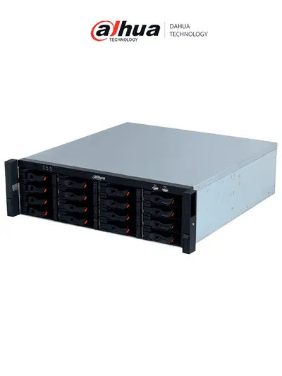 DAHUA  DHI-NVR616H-128-XI NVR WizMind de 128 canales con 2U 16HDD 1024 Mbps y RAID.  Ofrece detección facial, protección perimetral, SMD Plus e IA avanzada por cámara.