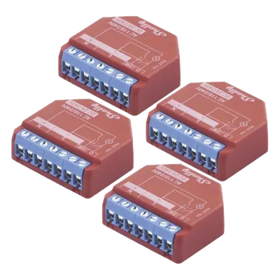 KIT de 4 piezas Relevador inalámbrico inteligente 16A, 110-230 V, medición de consumo, compatible con asistente de voz Alexa, Google Home